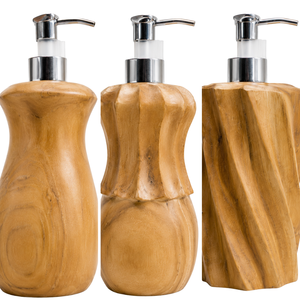 ARTERRA Ensemble de lavage des mains en teck moderne de luxe, distributeur de savon liquide pour la décoration de la salle de bain de la villa - Product Image 4