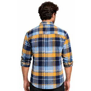 <b>Mens</b> <b>Flannel</b> <b>Shirt</b> Plaid Casual Button Down Checkered Workwear Outdoor Clothing Custom Wholesale Manufacturer OEM ODM Work <b>Shirt</b> - Product Image 2