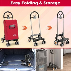 Carrello Pieghevole Robusto Rosso in Metallo e Plastica per Supermercato, Uso Esterno e Stoccaggio - Product Image 6