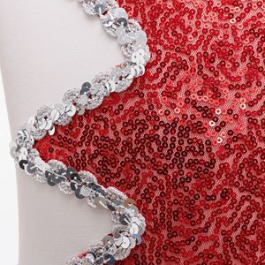 Robe d'uniforme de cheerleading personnalisée pour enfants avec paillettes, tenue de danse scintillante pour scène, vêtements de performance pour filles, robe de cheerleading OEM en gros - Product Image 4