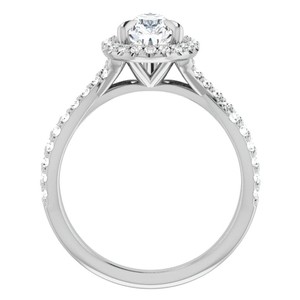Bague de fiançailles en moissanite taille poire, argent sterling plaqué or 14 carats, bijoux de luxe pour promesse de mariage et anniversaire - Product Image 2