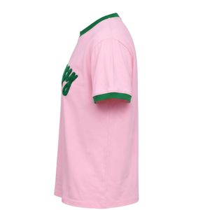 Pink Green Chenille Ringer Tee Women <b>Short</b> <b>Sleeve</b> Casual T Shirt Soft <b>Knit</b> <b>Top</b> Fashion Streetwear Vintage Style <b>Ladies</b> Apparel - Product Image 4