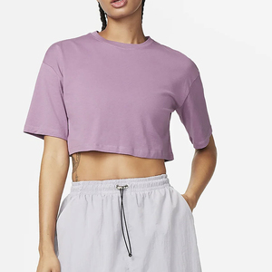 Camisetas Cortas Básicas de Corte Regular para Mujer, Diseño de Última Moda, 100% Algodón, Transpirables, para Todas las Temporadas, en Todos los Colores y Tallas - Product Image 2