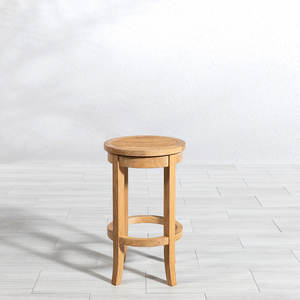 Chaise de bar extérieure moderne en teck massif, résistante à l'eau, écologique, directement de l'usine, pour restaurants et complexes hôteliers - Product Image 1
