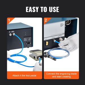 60W Single Head Pneumatic Jewelry Engraver 2800 RPM Hand <b>Engraving</b> <b>Machine</b> DIY Impact Engraver Foot Jewelry Tools Equipment - Product Image 6