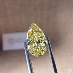 Diamant de laboratoire en forme de poire, jaune intense fantaisie, 1,25 carat, certifié IGI, pureté VVS2, pierre non montée pour joaillerie fine - Product Image 3