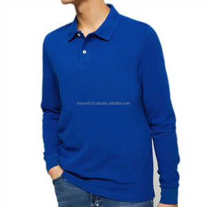 Camiseta polo de color personalizada informal de alta calidad transpirable de moda de manga larga para hombres - Product Image 4