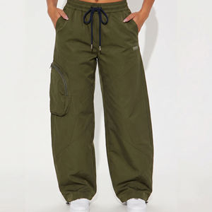 2026 Custom Canvas <b>Lace</b> Lightweight Multi Color Windbreaker Cargo Pants Drawstring <b>Elastic</b> Waist OEM Men Wind - Product Image 1