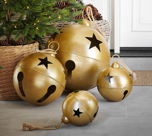 Golden Metal Christmas Bell Candle Holder <b>Star</b> Cutouts Customized Design Durable Eco-Friendly Traditional Holiday <b>Decor</b> - Product Image 1