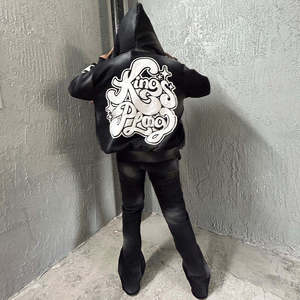 Sudadera con capucha y cremallera completa unisex de talla grande, transpirable, ecológica, con estampado personalizado, y pantalones de chándal lisos teñidos. - Product Image 2