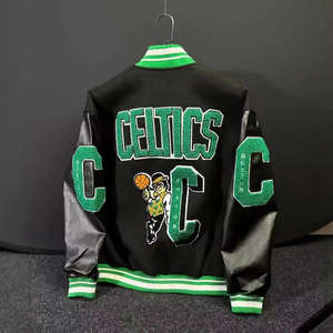 Chaqueta de Béisbol Varsity Vintage Personalizable con Diseño de Lana, Parches de Graffiti y Pedrería, Bordado Frontal, Color Personalizable, Tendencia 2026 - Product Image 4