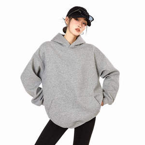 Purple Oversized Hooded Sweatshirt <b>Men</b> Knitted Solid Color <b>Pullover</b> Back Logo Autumn Streetwear Casual Wear - Product Image 2