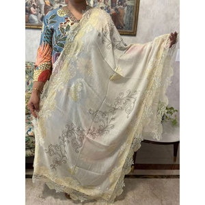 New Collection Premium Fine <b>Wool</b> Crystal Lace Stole 70x200 cms Elegant Luxury Soft Warm Lightweight Designer Stole for Women - Product Image 2