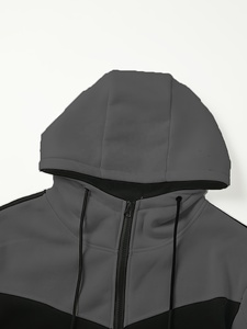 Ensemble de jogging décontracté pour homme en polyester respirant, avec capuche, fermeture éclair intégrale, poches latérales et ourlet fendu, idéal pour l'automne - Product Image 4