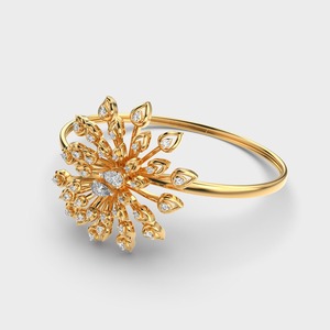 IGI Certified Lab Grown Round & Pear Diamond Radiant Bloom Statement Bracelet in 14K Yellow / White / Rose <b>Gold</b> - Product Image 2