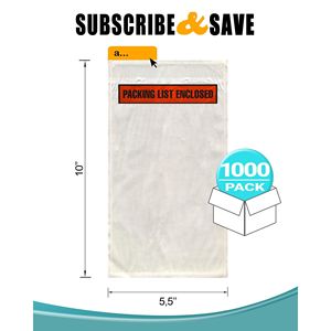Paquete aprobado por USPS UPS FedEx 1000 5,5X10. Sobres autosellantes de envío de carga lateral para instrucciones de documentos - Product Image 2