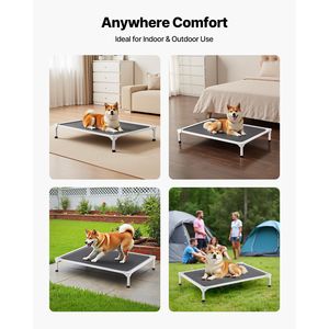 Portable <b>Raised</b> <b>Dog</b> Cot with Aluminum Tube Metal Frame Breathable Textilene Mesh for Large <b>Dogs</b> Elevated <b>Dog</b> <b>Bed</b> for Indoor Use - Product Image 3