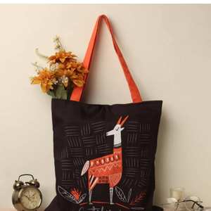 Bolsa de Mano Reutilizable de Lona de Algodón Puro con Diseño Personalizado y Costuras Resistentes para Compras Diarias - Product Image 2