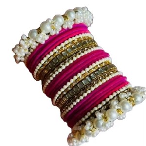 Glamorous Designer Velvet Floral Bangles for Girls and Women Soft 3D Embellished Wedding Bangle - Product Image 1