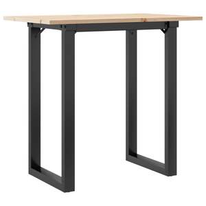 Table à manger en bois massif de pin et acier avec structure en O 31,5"x19,7"x29,5" - Product Image 2