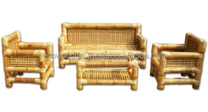 Eco-Friendly Ecowoodies Villa Living Room Bamboo Dining Sofa Set 3+1+1 Seater Center Table Modular Storage Modern Design Outdoor - Product Image 2