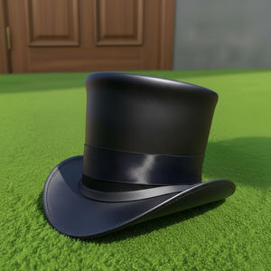 Sombrero de copa de cuero negro hecho a mano de calidad premium, estilo victoriano steampunk para cosplay. - Product Image 3