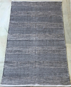 Alfombra Marroquí Dhurrie de Algodón 100% Tejida a Mano, Gruesa, con Rayas, Antideslizante, Moderna, para Interiores, Directo de Fábrica - Product Image 1