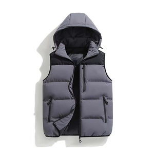 Gilet matelassé à col roulé pour homme personnalisé, sans manches, imperméable, coupe-vent, avec service OEM, grandes tailles disponibles - Product Image 3