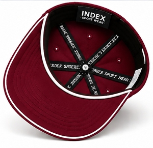 Casquette Snapback 6 Panneaux Marron Index Sport Wear avec Lettres Brodées en 3D Blanches et Visière Plate - Product Image 6