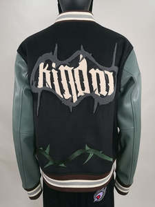 Veste universitaire pour homme personnalisable en laine avec broderie chenille, style streetwear, pour l'hiver, vente en gros - Product Image 2