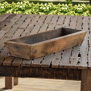 Antique <b>Wooden</b> Farmhouse <b>Wooden</b> <b>Trough</b> Planter - Product Image 1