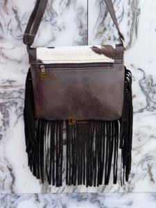 กระเป๋าถือหนังวัวแท้ลายขนสัตว์แบบใหม่ ดีไซน์เก๋ไก๋สไตล์ยิปซี วินเทจ พร้อมพู่ห้อย สำหรับผู้หญิง - Product Image 4