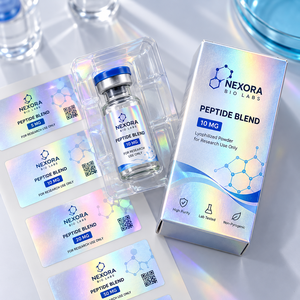 Flacon d'injection stérile EcoRev ECO48 LOGO 10 ml avec doublure en plastique aseptique, impression holographique, écologique, pour usage de recherche - Product Image 6