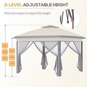 Borsa per il trasporto regolabile in altezza per Gazebo Pergola 11x11 Pop-up a doppio tetto con pareti laterali in rete con cerniera - Product Image 6