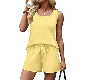 High Quality Cotton satin fabric set Breathable eco-friendly shirt Summer short sleeves shirt Elastic waist shorts - Product Image 2