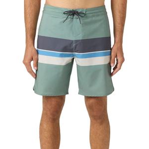 Short de bain rayé pour homme, taille mi-haute, cordon de serrage, séchage rapide, décontracté, longueur courte, en polyester - Product Image 1
