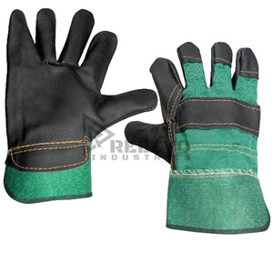 Guantes de Trabajo de Seguridad Resistentes con Doble Palma de Cuero Antideslizante, Guantes Industriales para Mecánicos con Dorso de Algodón Transpirable - Product Image 1