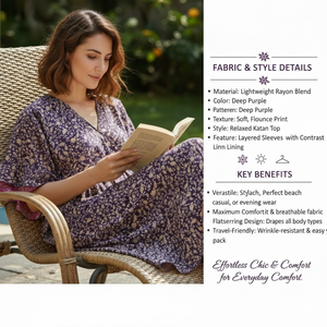 Kaftan de nuit artisanal en soie Habotai bleu marine, col en V, manches à volants, 100% soie pure, vêtement de détente de luxe, robe de soirée pour femme, chef-d'œuvre - Product Image 2