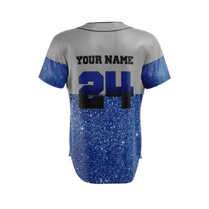Maillot de baseball sur mesure OEM, 100 % polyester, avec logo imprimé, entièrement boutonné, avec nom et numéro - Product Image 2