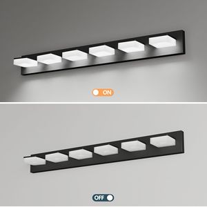 Lampada da Bagno a LED Moderna in Acrilico Nero Opaco, 6 Luci, 39 Pollici, Illuminazione da Parete M - Product Image 6