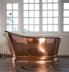 Baignoire autoportante de luxe moderne en cuivre, ovale, avec jupe, fabriquée à la main, finition classique antique, en métal, pour salle de bain à domicile - Product Image 2