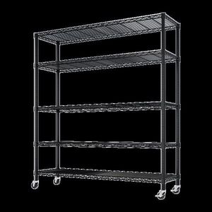 Heavy Duty 59.06\" W Metal Storage <b>Shelves</b> Wheels 3125LBS NSF Adjustable Garage Shelving Wire Shelving <b>Stacking</b> Racks <b>Shelves</b> - Product Image 6