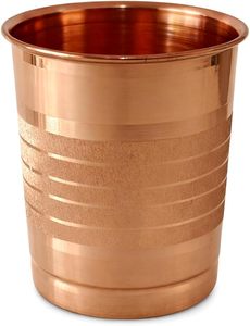 Verre à boire en cuivre fait main par un fabricant OEM, design rustique, durable, pour le bien-être ayurvédique, gobelet de stockage d'eau - Product Image 4