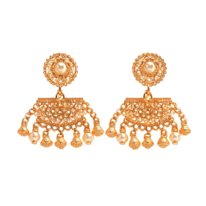 Kerala Bridal Pearl Drop Jhumka Earrings for Wedding and Party - Product Image 2