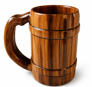 Taza de Madera Moderna Hecha a Mano por ALAN TRADERS, con Asa Tallada, Logotipo Personalizable, Diseño Vikingo, Madera Natural para Bodas y Campamentos - Product Image 4