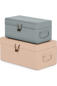 Caja de Almacenamiento Metálica Roja Rectangular con Acabado Brillante y Tapa, Diseño Clásico para Artículos Diversos, 1 Nivel - Product Image 6
