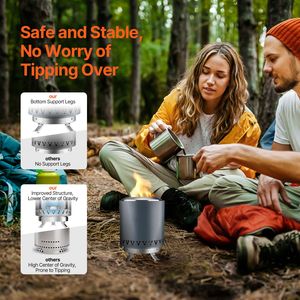 Braciere Portatile da Tavolo in Acciaio Inossidabile da 6 Pollici per Interni/Esterni con Bruciatore a Alcool per S'mores C-Users - Product Image 4