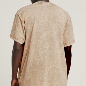 Camiseta Vintage para Hombre, Lavado Mineral, Lisa, Estilo Urbano, Algodón, Manga Corta, Proveedor Mayorista OEM - Product Image 5