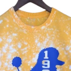 <b>Womens</b> Mustard <b>Yellow</b> Tie Dye T Shirt Short Sleeve 1922 Poodle Graphic Crew Neck Casual Fashion <b>Top</b> Summer Streetwear Tee - Product Image 2