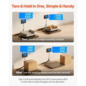 Balance postale numérique à affichage LCD commerciale à double précision 660 lb, balance à bagages avec fonction de maintien/tare, câble de charge de batterie - Product Image 4